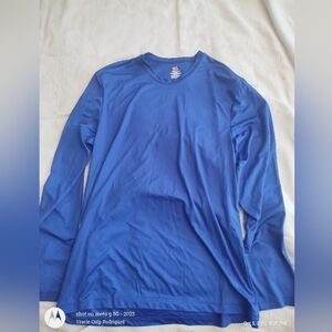 Hanes Men's Vibrant Blue Long Sleeve Tee Cool-Dri Size large